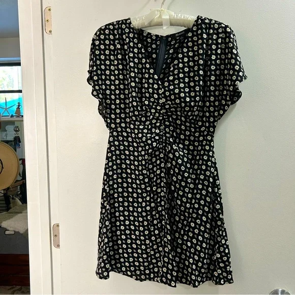 NWOT Madewell black w/white flowers dress, 6, - Picture 7 of 16